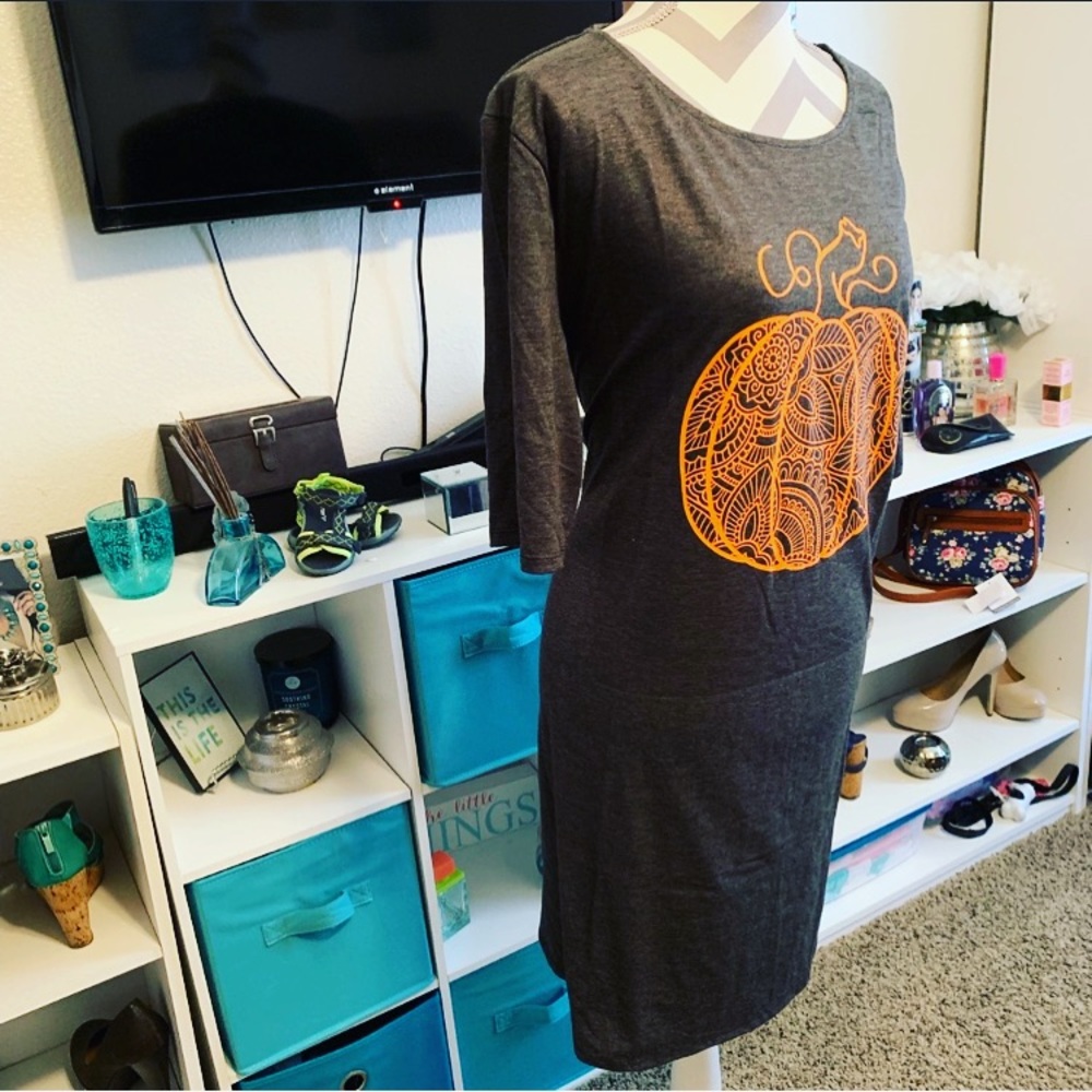Halloween Airwaves Half Sleeve Fall pumpkin Dress - Picture 2 of 7